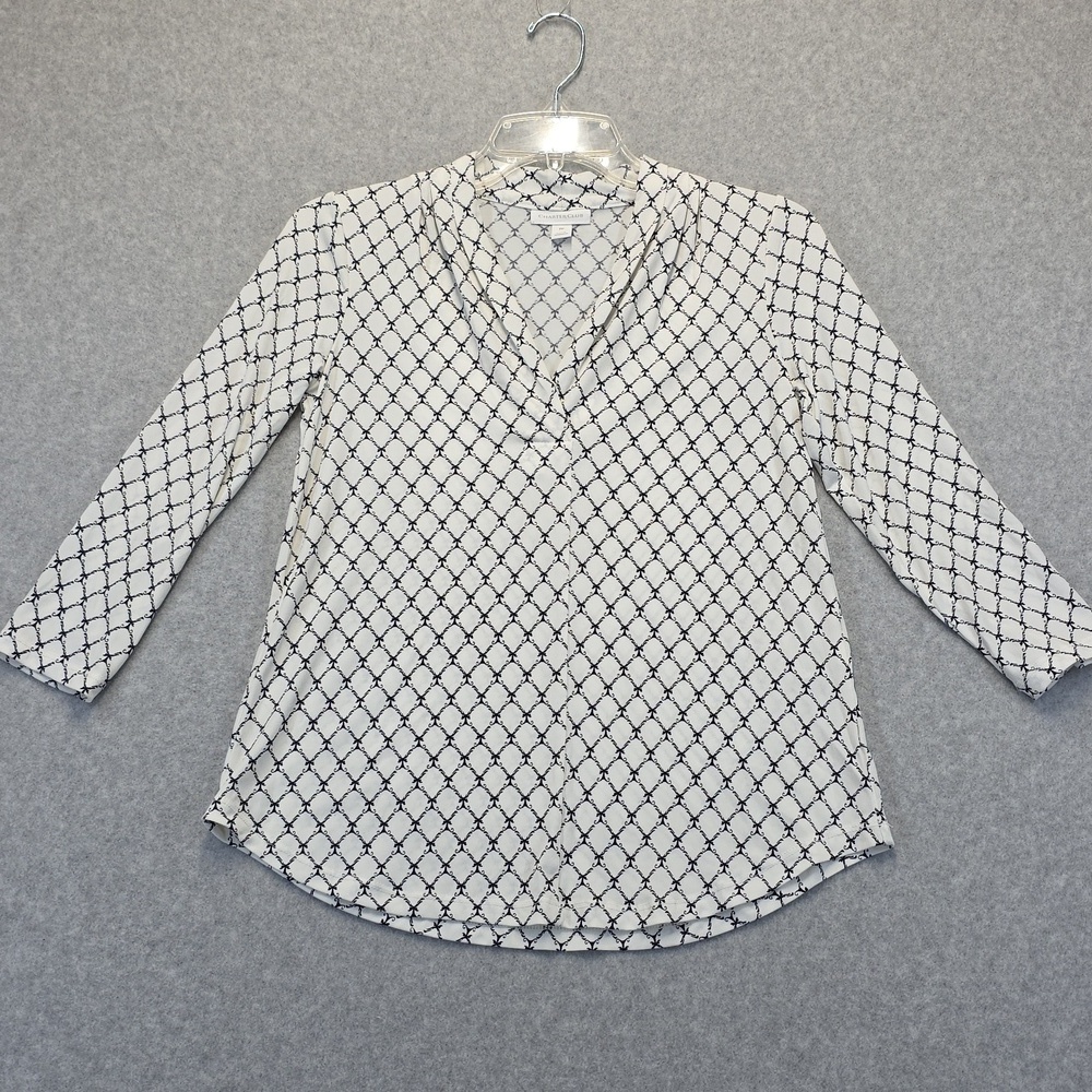 Charter Club White And Black Blouse